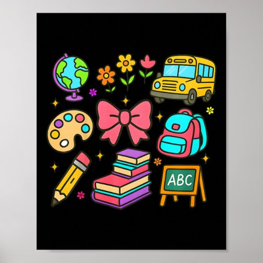 Kinderen Terug Naar School Coquette Poster (Voorkant)