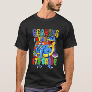 Kinderen terug naar school Dinosaurus Brullend na T-shirt