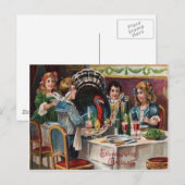 Kinderen Thanksgiving Diner Feestdagenkaart (Voorkant / Achterkant)