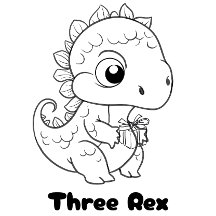 Kinderen Three Rex verjaardagsoutfit Dinosaur