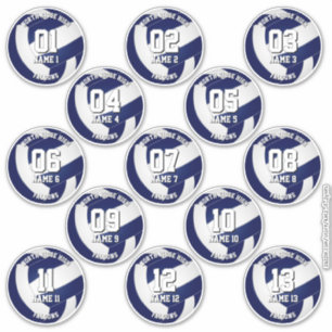 kinderen tieners marineblauw witte 13 volleybalclu sticker