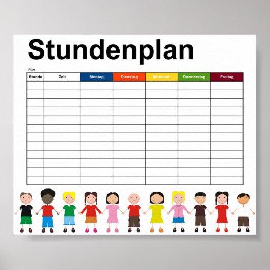 Kinderen / Tijdschema Poster (Voorkant)