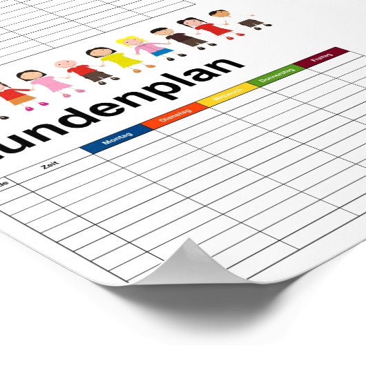 Kinderen / Tijdschema Poster (Hoek)