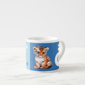 Kinderen tijger mok gepersonaliseerde naam blauw (Voorkant rechts)