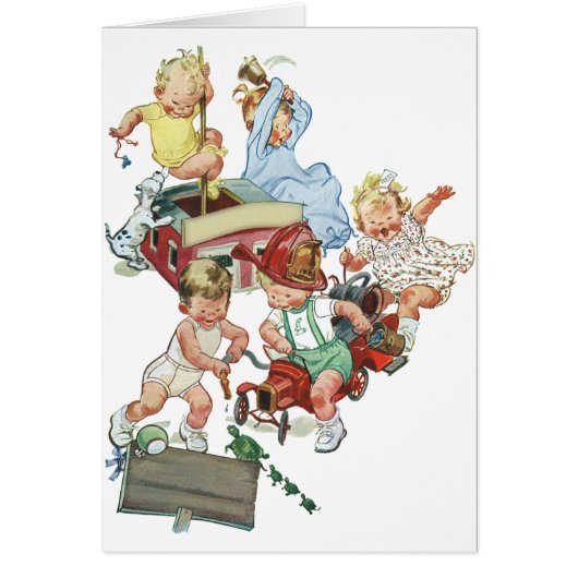  kinderen Toddlers die met brandweerwagens spelen (Voorkant)