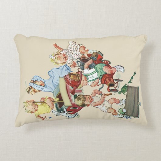  kinderen Toddlers die met brandweerwagens spelen Accent Kussen (Voorkant)