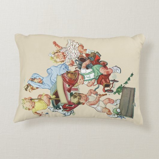  kinderen Toddlers die met brandweerwagens spelen Accent Kussen (Achterkant)