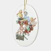  kinderen Toddlers die met brandweerwagens spelen Keramisch Ornament (Links)