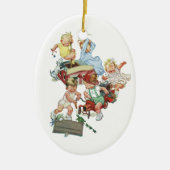  kinderen Toddlers die met brandweerwagens spelen Keramisch Ornament (Voorkant)