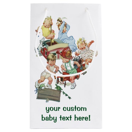  kinderen Toddlers die met brandweerwagens spelen Klein Cadeauzakje (Achterkant)