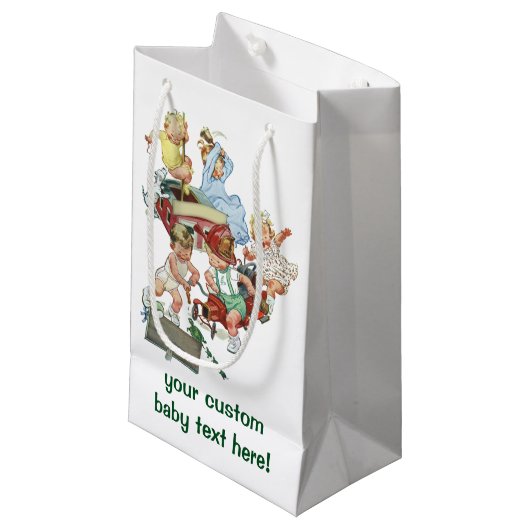  kinderen Toddlers die met brandweerwagens spelen Klein Cadeauzakje (Voorkant Gekanteld)