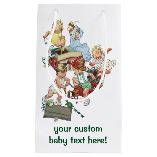  kinderen Toddlers die met brandweerwagens spelen Klein Cadeauzakje (Voorkant)