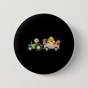 Kinderen Tractor Boerderij Boeren Dieren Paard Koe Ronde Button 5,7 Cm