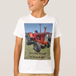 Kinderen tractor T-shirt, "Ben ik groot genoeg om  T-shirt