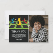 Kinderen Trampoline Verjaardag Foto Bedankt (Voorkant)