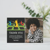 Kinderen Trampoline Verjaardag Foto Bedankt (Staand voorkant)