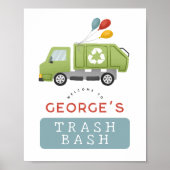 Kinderen Trash Bash Vuilniswagen Verjaardags Welko Poster (Voorkant)