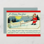  kinderen trekken resoluties over een gelukkig nie briefkaart (Voorkant / Achterkant)