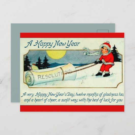  kinderen trekken resoluties over een gelukkig nie briefkaart (Voorkant / Achterkant)