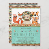 Kinderen Tribal Boho Verjaardagsfeest Kaart (Voorkant / Achterkant)