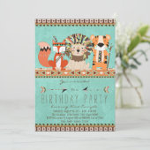 Kinderen Tribale Verjaardagsfeestje Kaart (Staand voorkant)