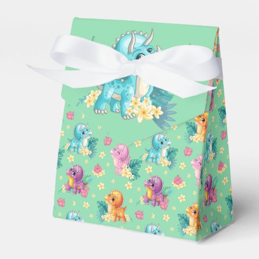 Kinderen Triceratops Feestje Bedankdoosjes (Voorkant Zijde)
