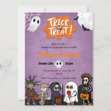 Kinderen Trick or treat Halloween Feestuitnodiging