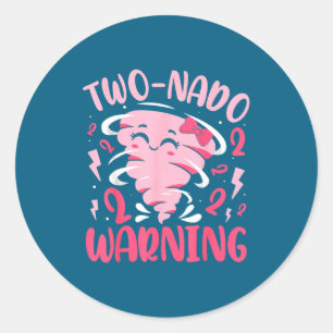 Kinderen Twee-nado Waarschuwing 2e Verjaardag Nk T Ronde Sticker