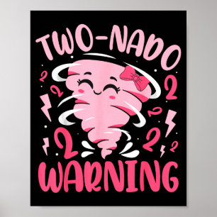 Kinderen Tweeling-waarschuwing 2e verjaardag Nk To Poster