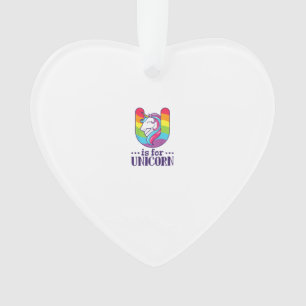 Kinderen U Is Voor Eenhoorn Alfabet T-Shirt Ornament