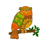 Kinderen Uil Volkskunst op Takken  Kussen