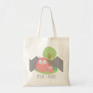 Kinderen Uilen Roze Bibliotheek Boek Tas