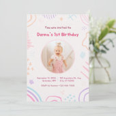 Kinderen uitnodiging op Birthday (Staand voorkant)