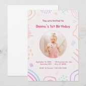 Kinderen uitnodiging op Birthday (Voorkant / Achterkant)