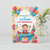 Kinderen uitnodiging op Birthday (Staand voorkant)