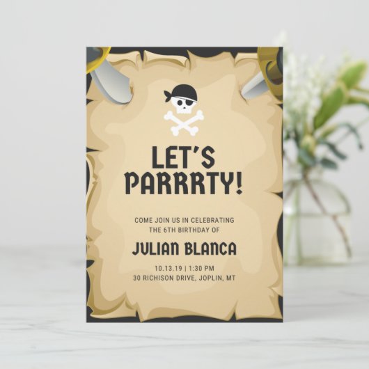 Kinderen uitnodiging op Birthday (Staand voorkant)