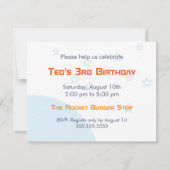 Kinderen - uitnodiging op zaterdag - Rocket (Achterkant)