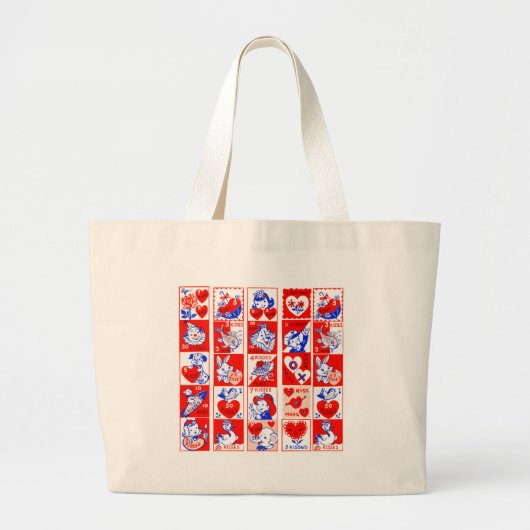 Kinderen Valentijn Greeting Hugs Kisses Red White Grote Tote Bag (Voorkant)