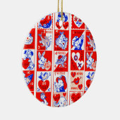 Kinderen Valentijn Greeting Hugs Kisses Red White Keramisch Ornament (Rechts)