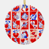 Kinderen Valentijn Greeting Hugs Kisses Red White Keramisch Ornament (Voorkant)