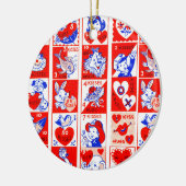 Kinderen Valentijn Greeting Hugs Kisses Red White Keramisch Ornament (Links)
