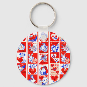Kinderen Valentijn Greeting Hugs Kisses Red White Sleutelhanger