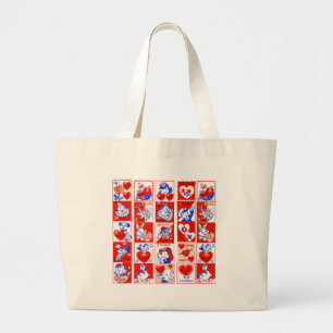 Kinderen Valentijn Groet Knuffels Kusjes Rood Wit Grote Tote Bag