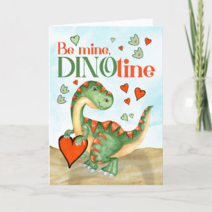 Kinderen Valentijn T-Rex Dinosaur Be Mine DINOtine Feestdagen Kaart