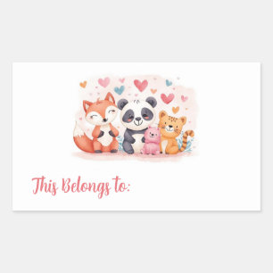 Kinderen Valentijnsdag Cadeau Labels Mooie Dier