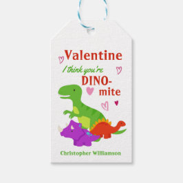Kinderen Valentijnsdag Dino-mite Dinosaur Cadeaulabel