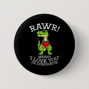Kinderen Valentijnsdag Dino Rawr Ik Hou Van Jou Jo Ronde Button 5,7 Cm