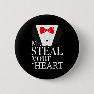 Kinderen Valentijnsdag Jongens Mr. Steel Your Hear Ronde Button 5,7 Cm