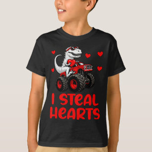 Kinderen Valentijnsdag Monster Truck Trex Jongen P T-shirt