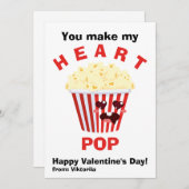 Kinderen Valentijnsdag Mooie Popcorn Feestdagenkaart (Voorkant / Achterkant)